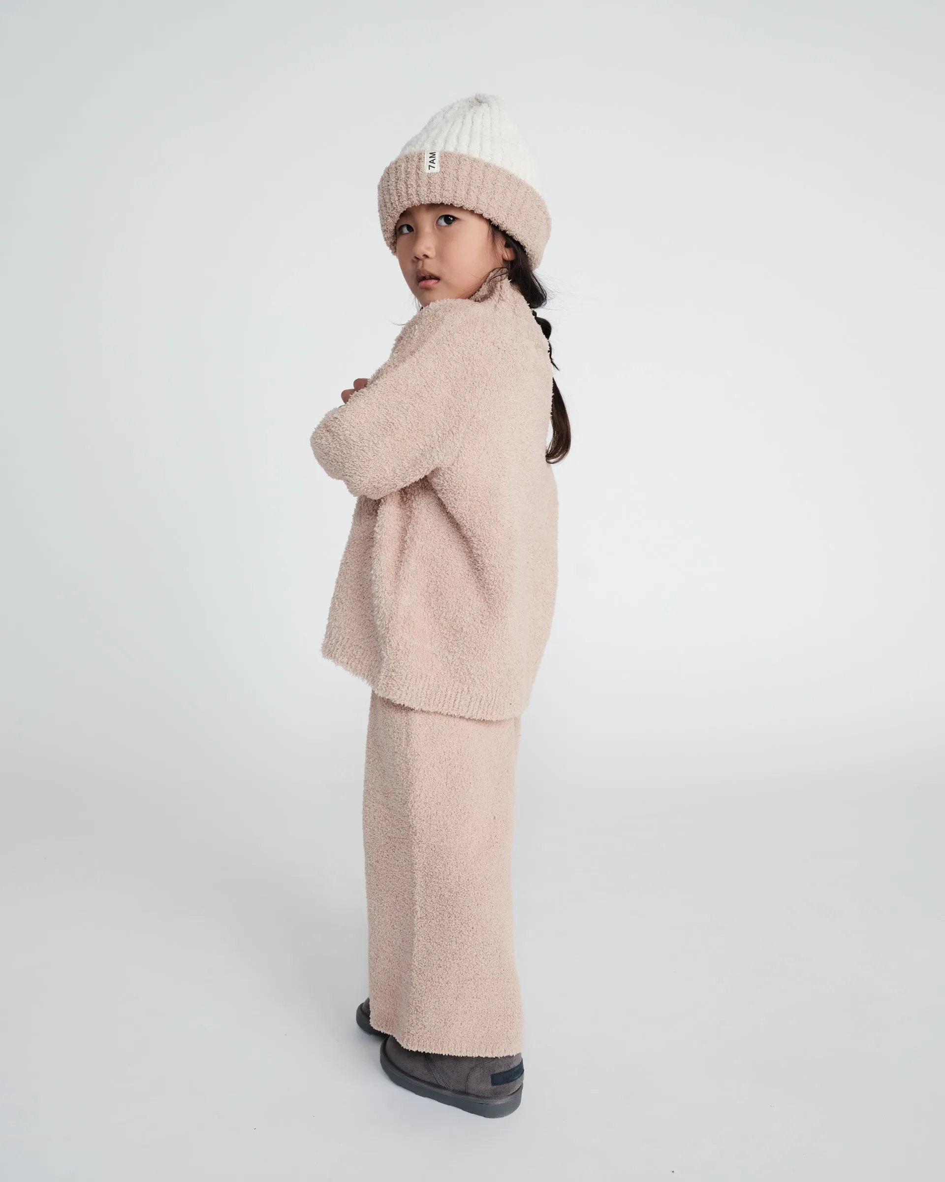 2-Tone Ribbed Beanie - Fuzzy
