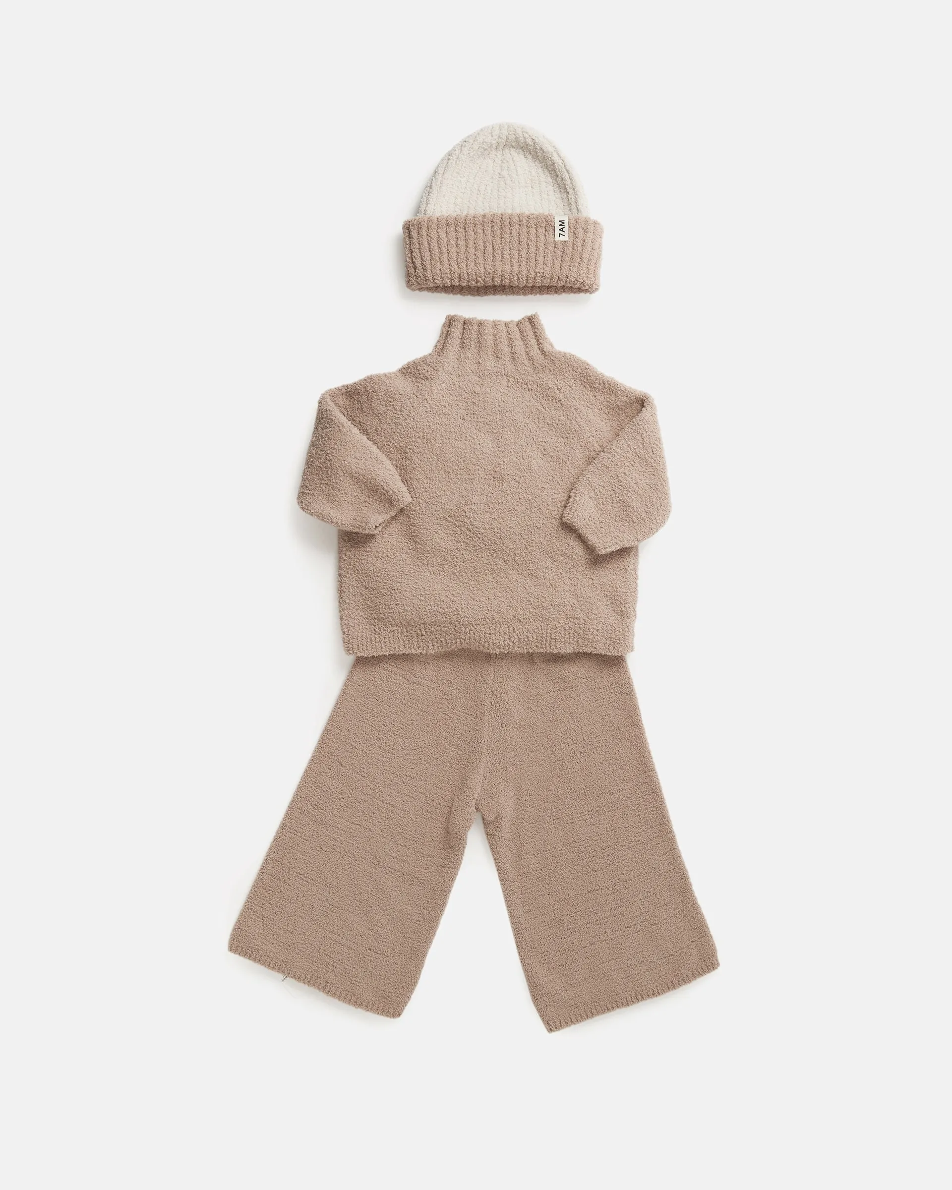 2-Tone Ribbed Beanie - Fuzzy