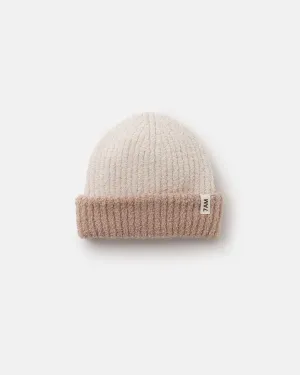 2-Tone Ribbed Beanie - Fuzzy