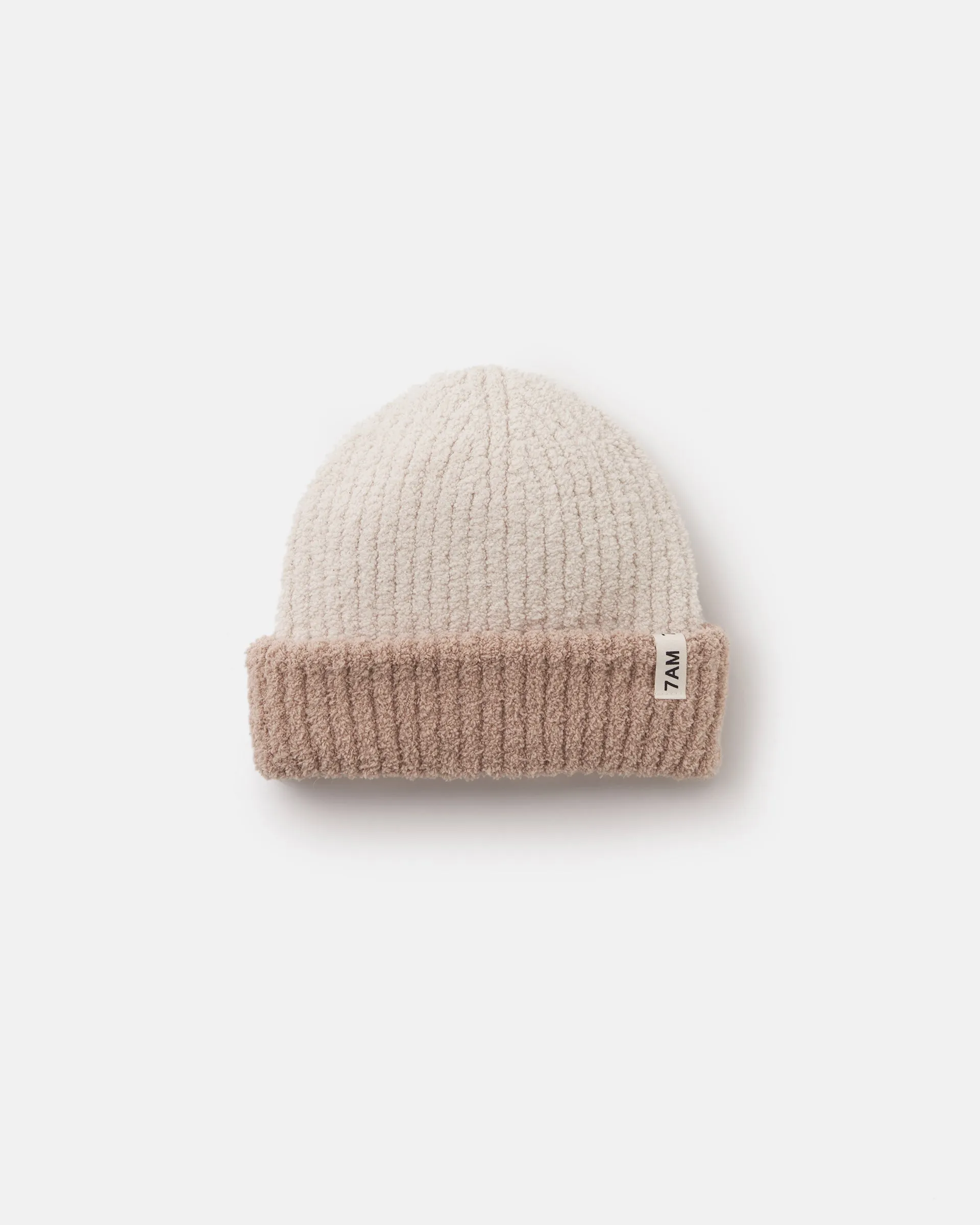 2-Tone Ribbed Beanie - Fuzzy