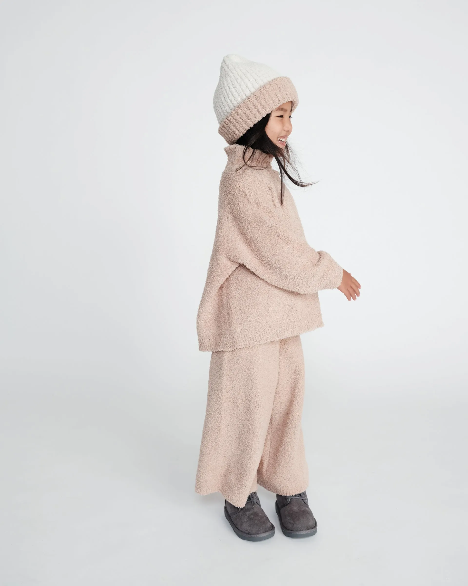 2-Tone Ribbed Beanie - Fuzzy