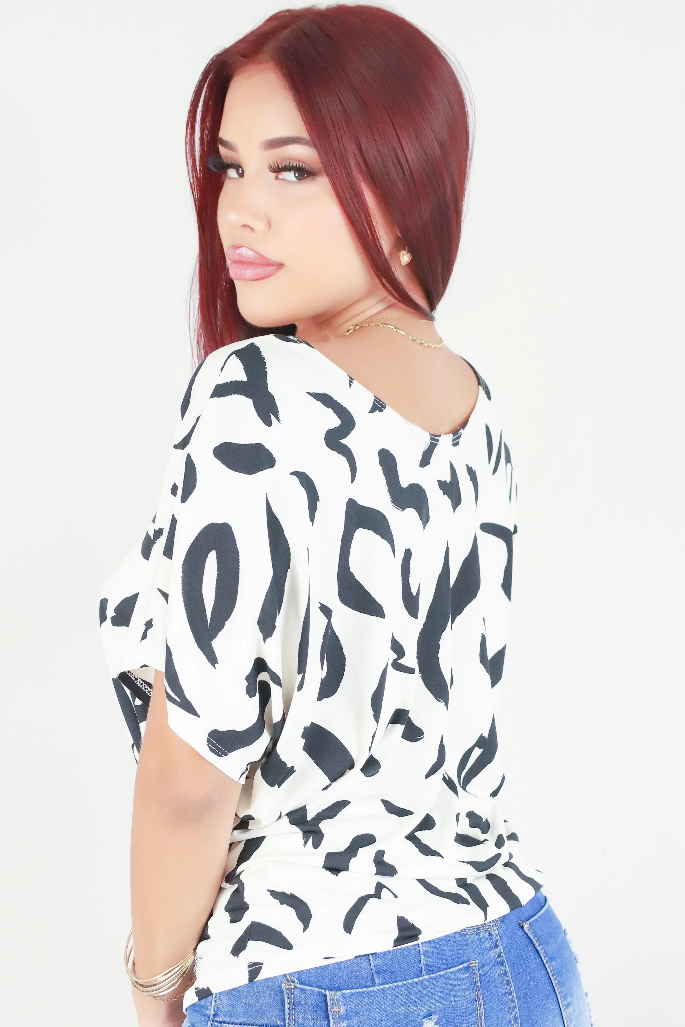 ABSTRACT DOLMAN TOP
