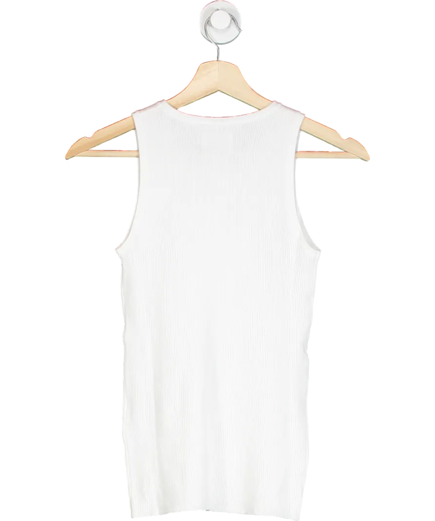 aexae Knit Ribbed Top In White UK S