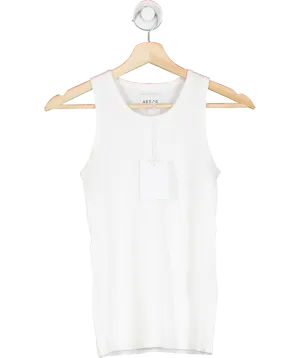 aexae Knit Ribbed Top In White UK S