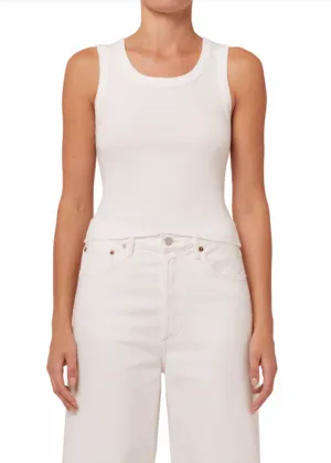 AGOLDE Shrunken Poppy Tank in White