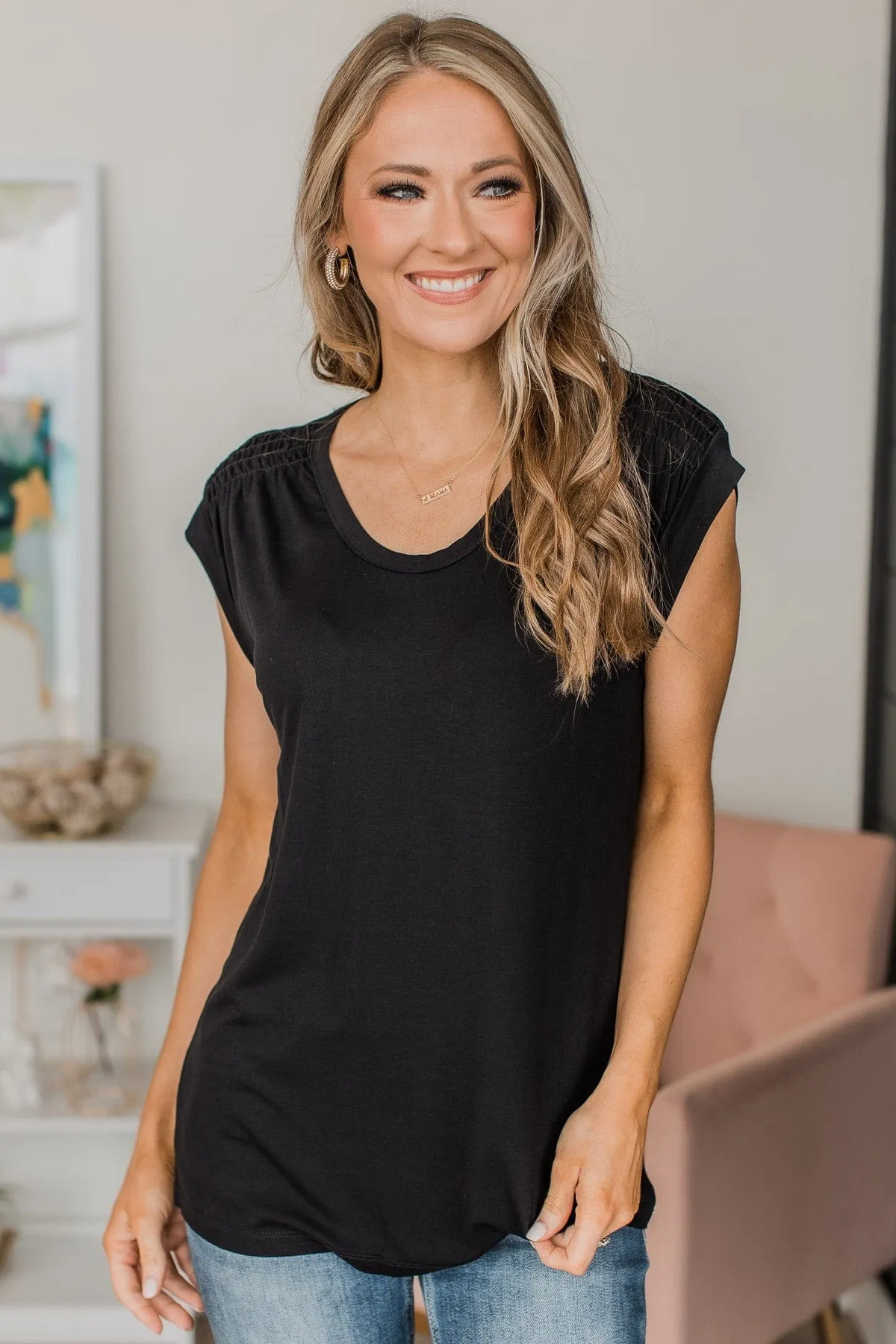 All In Favor Knit Top- Black