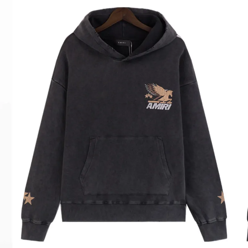 AMlRI Eagle Graphic-Print Cotton-Jersey Hoodies