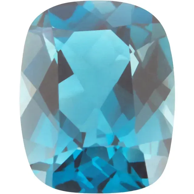 Antique Cushion London Blue Topaz Natural Gemstones