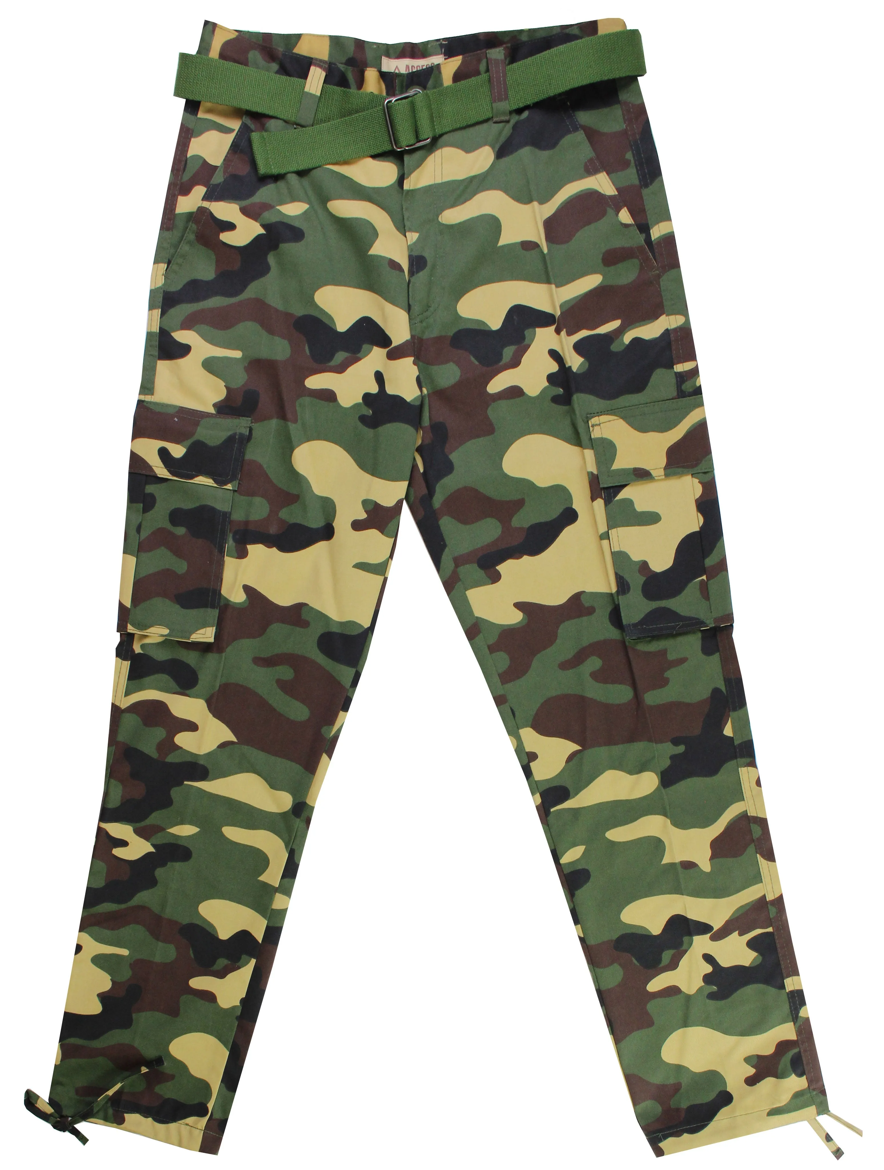 AP13122X: Big & Tall Camo Cargo Pants With Belt