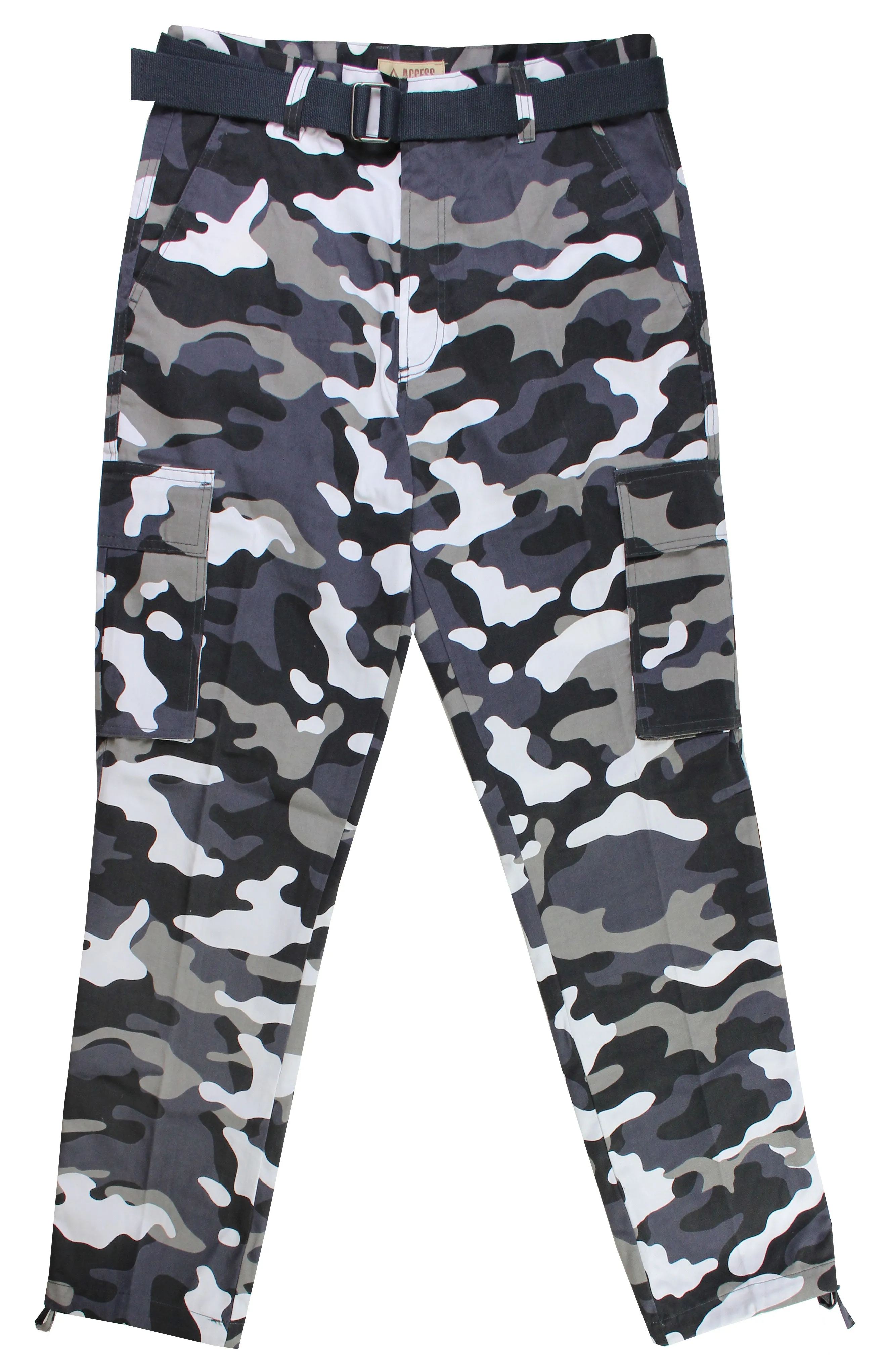 AP13122X: Big & Tall Camo Cargo Pants With Belt