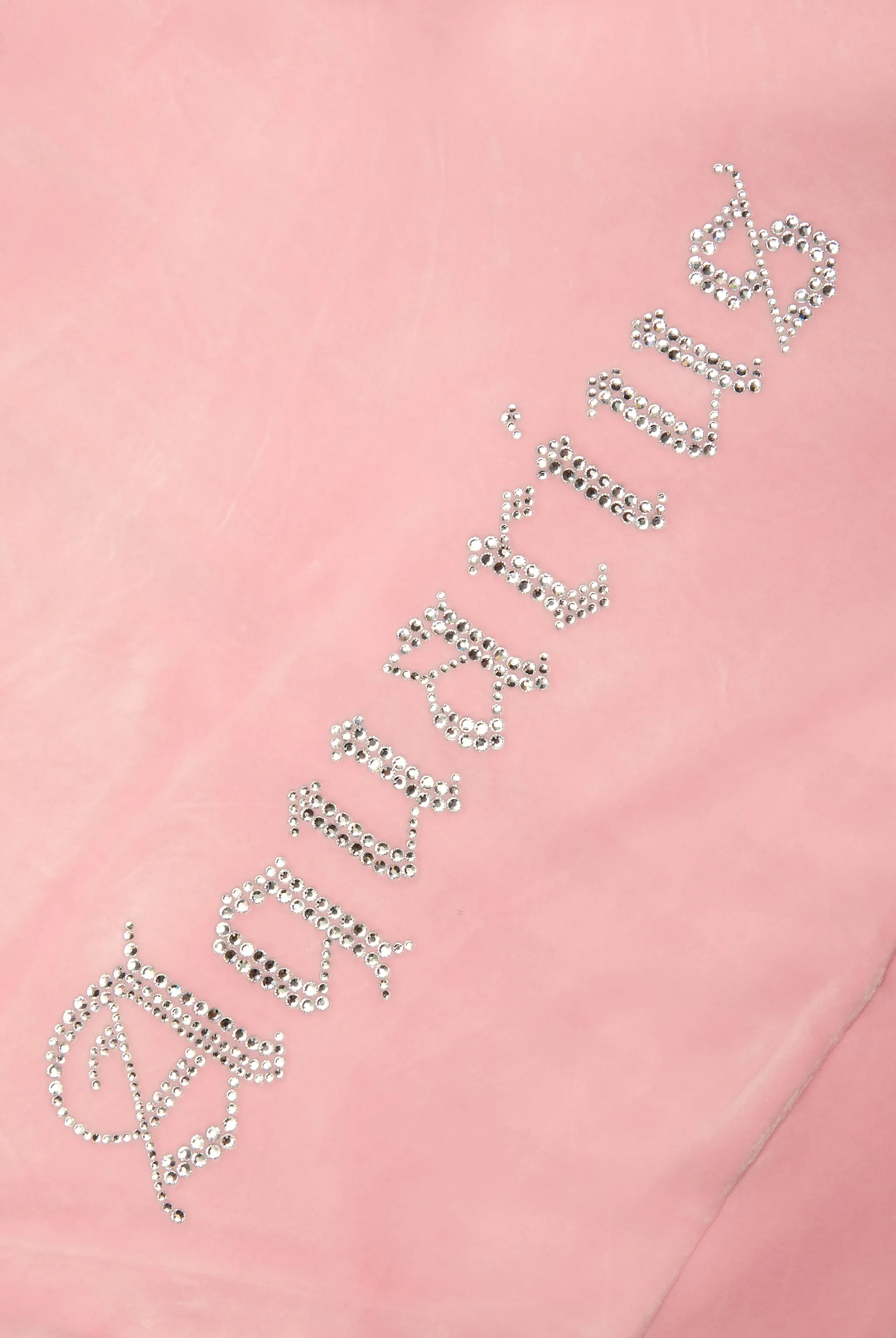 'AQUARIUS' JUICY PINK DIAMANTÉ VELOUR ZIP-THROUGH HOODIE