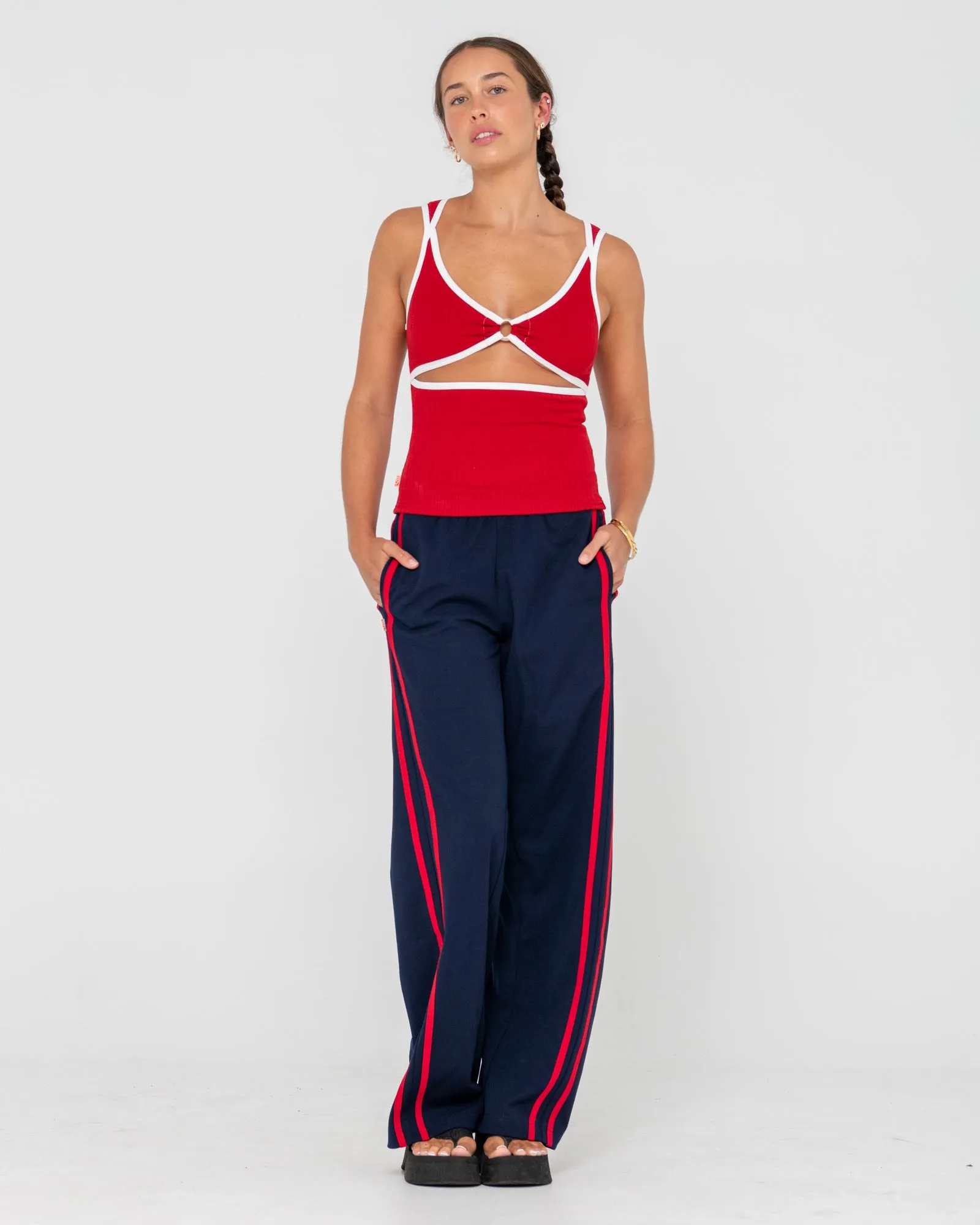 Ashley Ribbed Cut Out Top