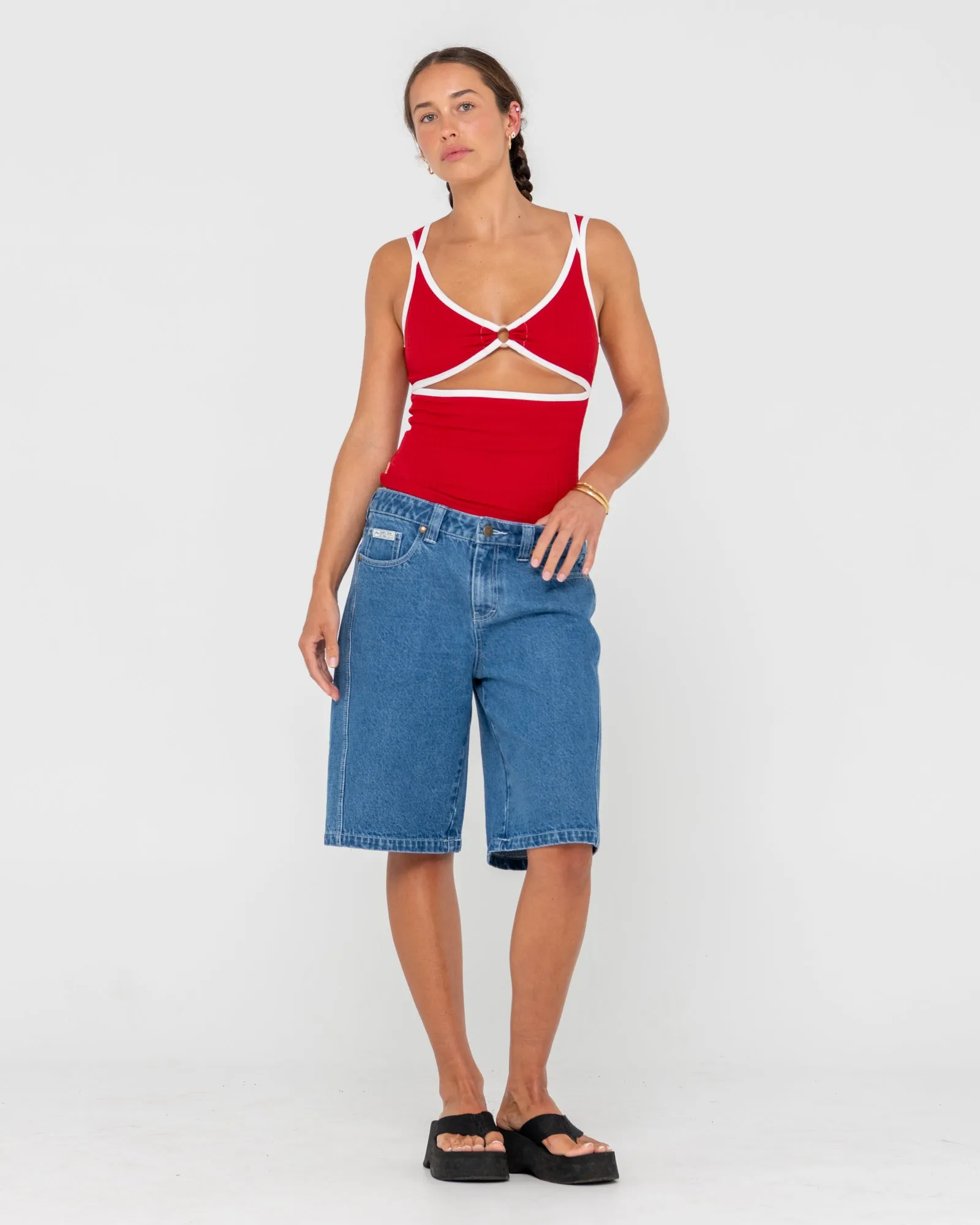 Ashley Ribbed Cut Out Top