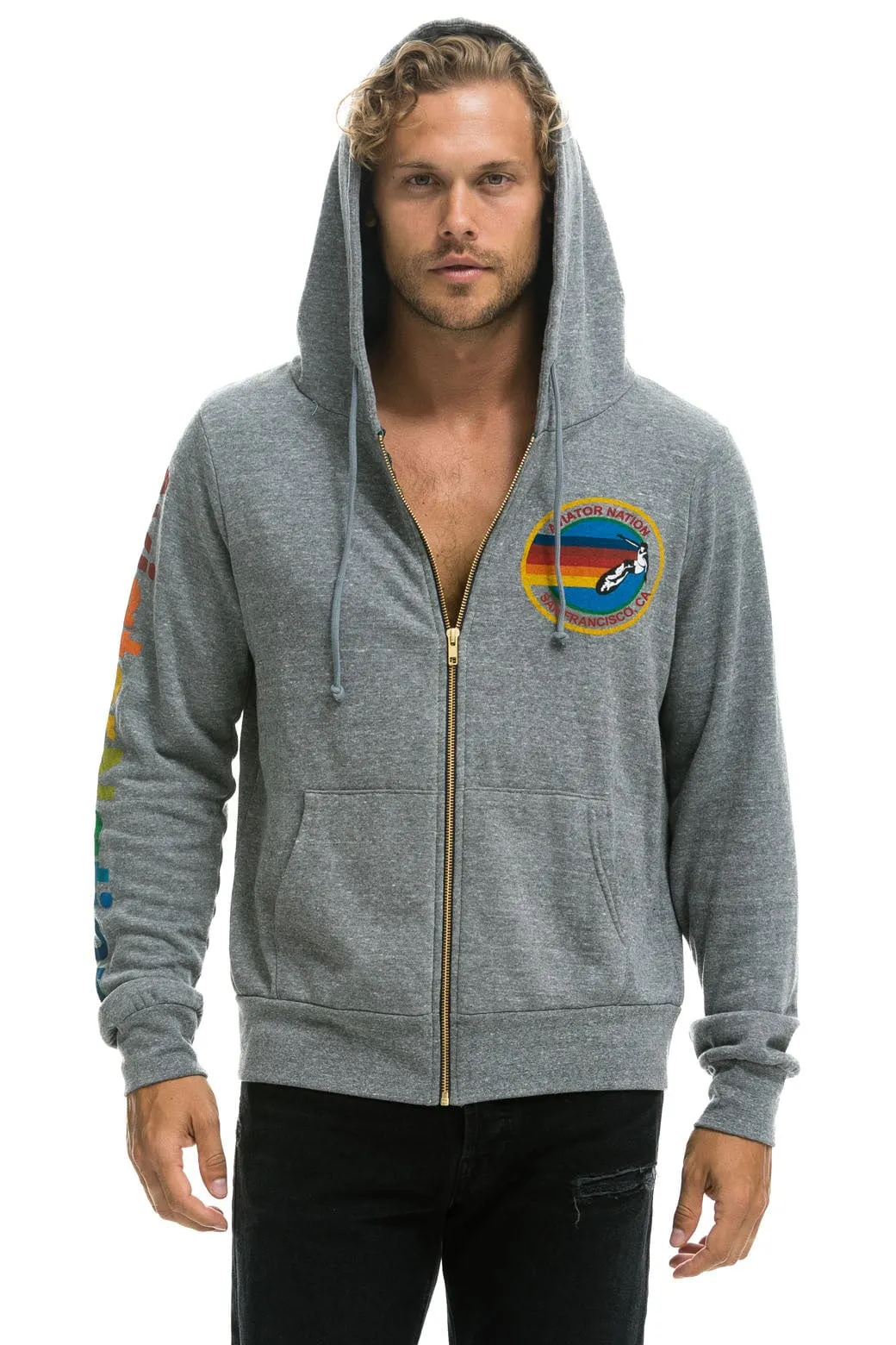 AVIATOR NATION SAN FRANCISCO HOODIE - HEATHER GREY