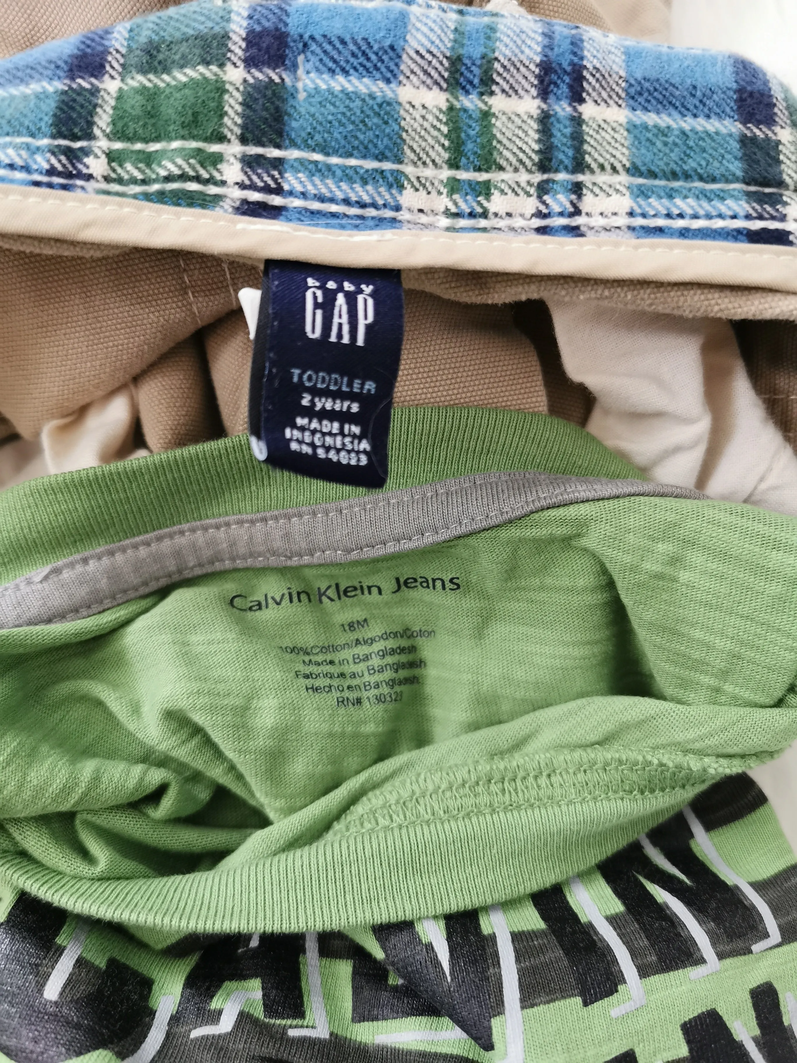 BABY BOY SIZE 18/24 MONTHS - CALVIN KLEIN & Baby GAP, 2 Piece Mix N Match Outfit EUC B14