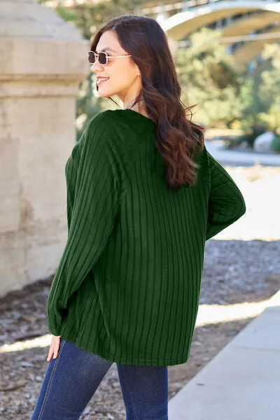 Basic Bae Full Size Ribbed Round Neck Long Sleeve Knit Top (5 Colors)