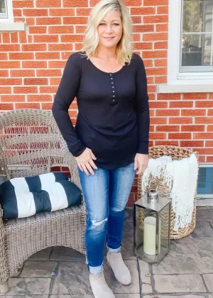Black Henley Top