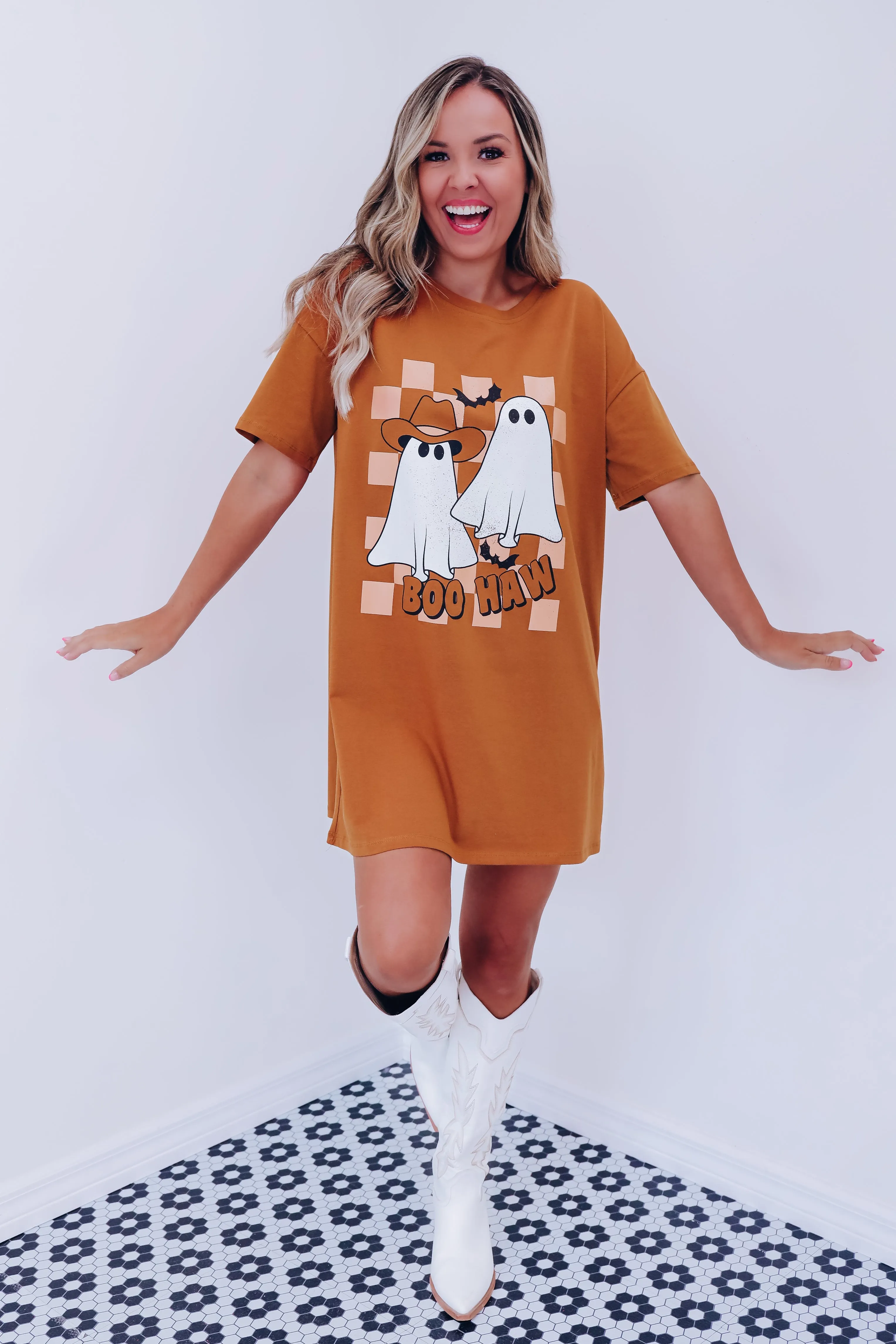 Boo Haw Graphic T-Shirt Dress