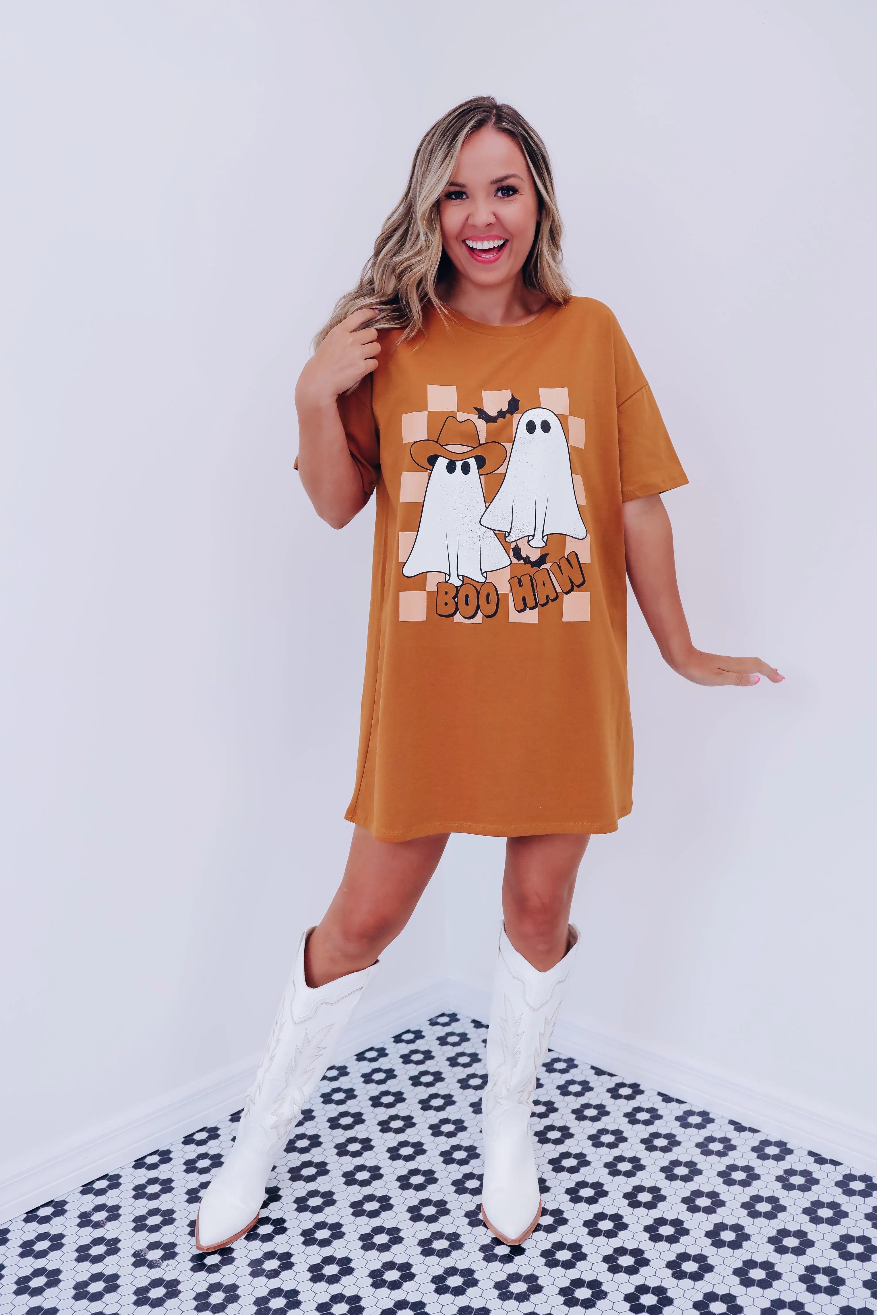 Boo Haw Graphic T-Shirt Dress