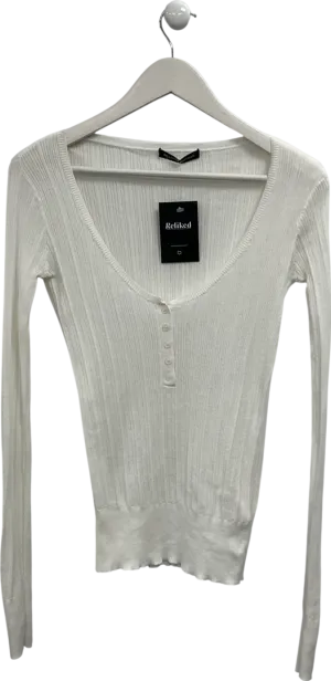Brandy Melville White Scoop Neck Top One Size