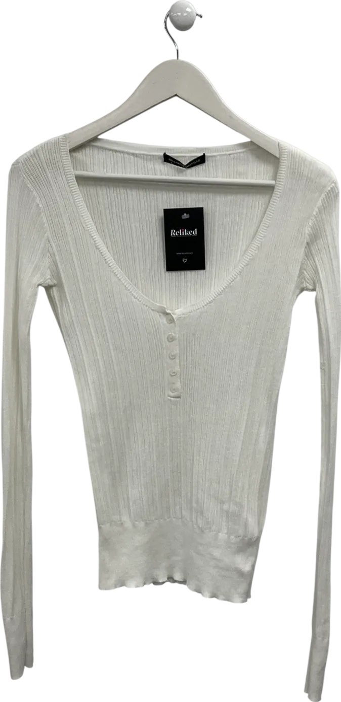 Brandy Melville White Scoop Neck Top One Size