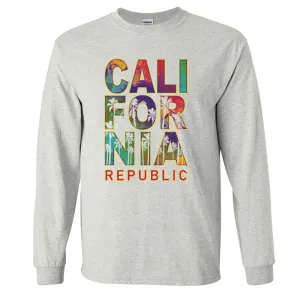 California Pastel Stitched Style Long Sleeve Shirt
