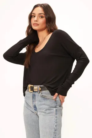 Charlotte Scoop Neck Ribbed Tee