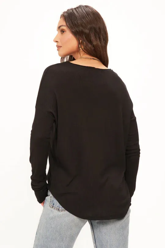 Charlotte Scoop Neck Ribbed Tee