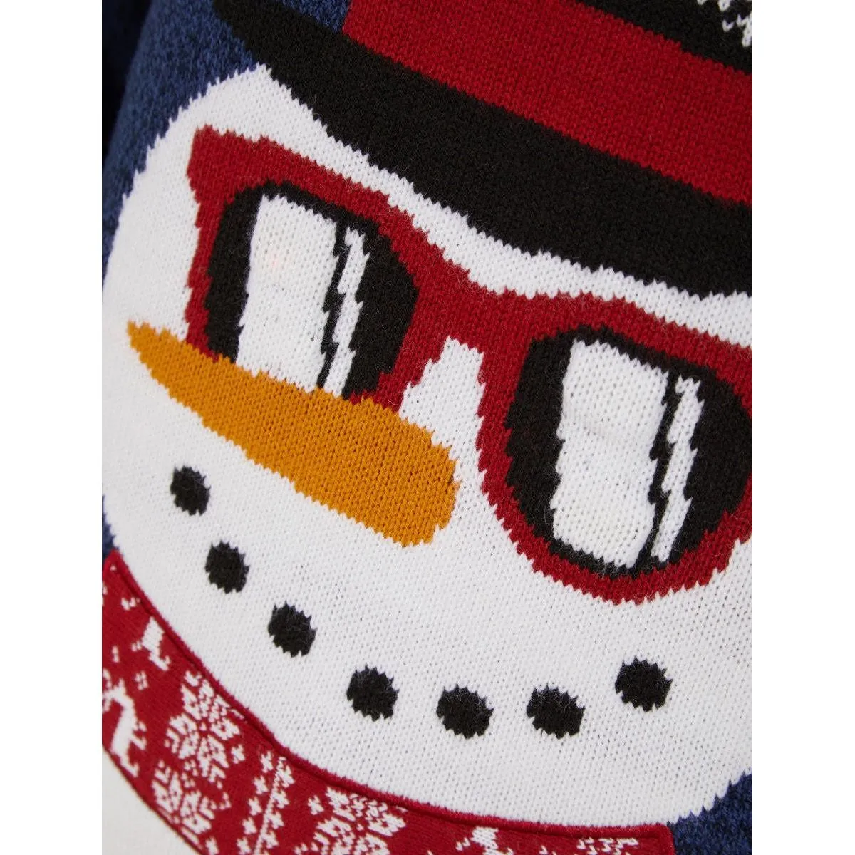 Christmas Snowman Shades LED Light Up Mens Jumper - Navy