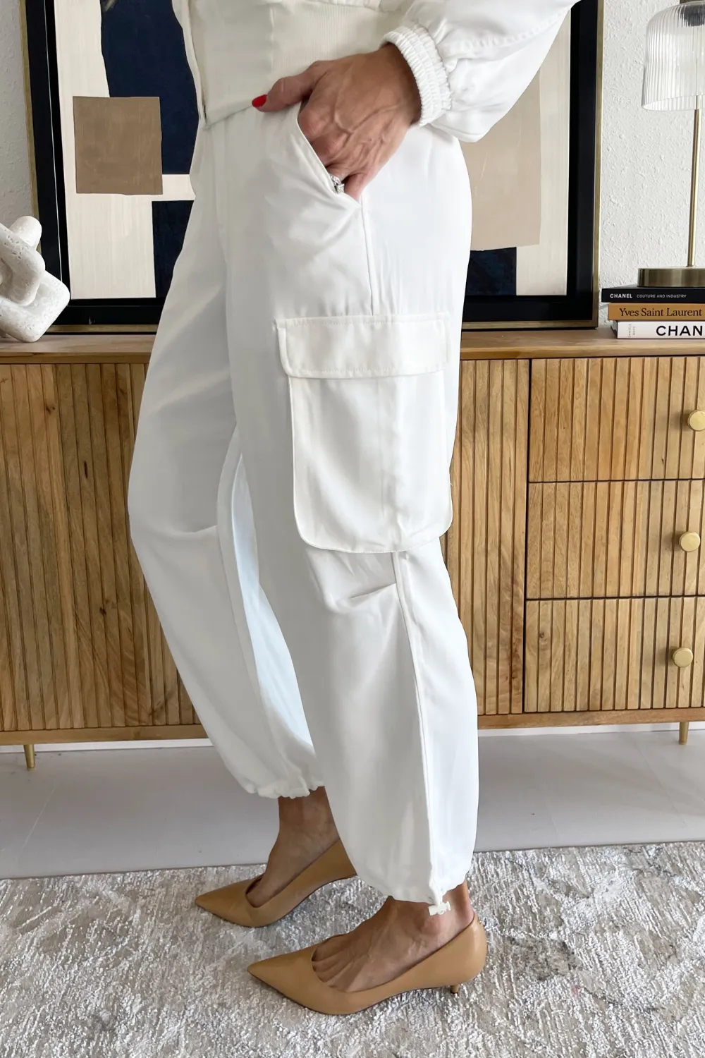 Cinch Hem Pullon Parachute Cargo Pants