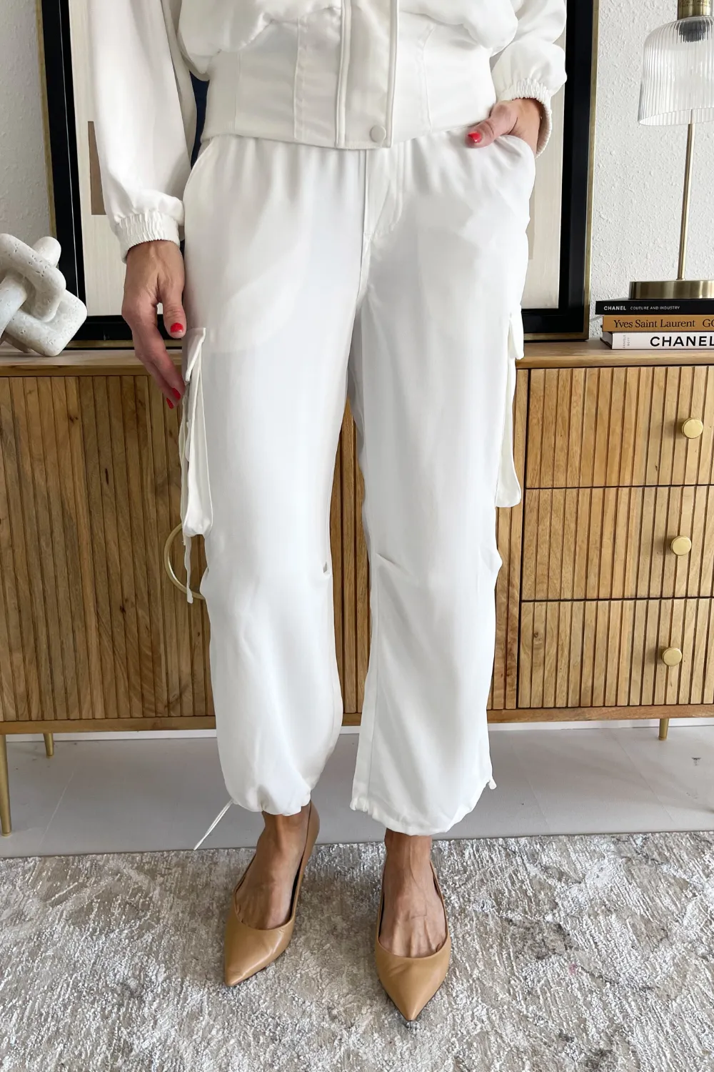 Cinch Hem Pullon Parachute Cargo Pants