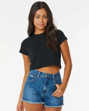 CLASSIC RIBBED TEE - BLACK
