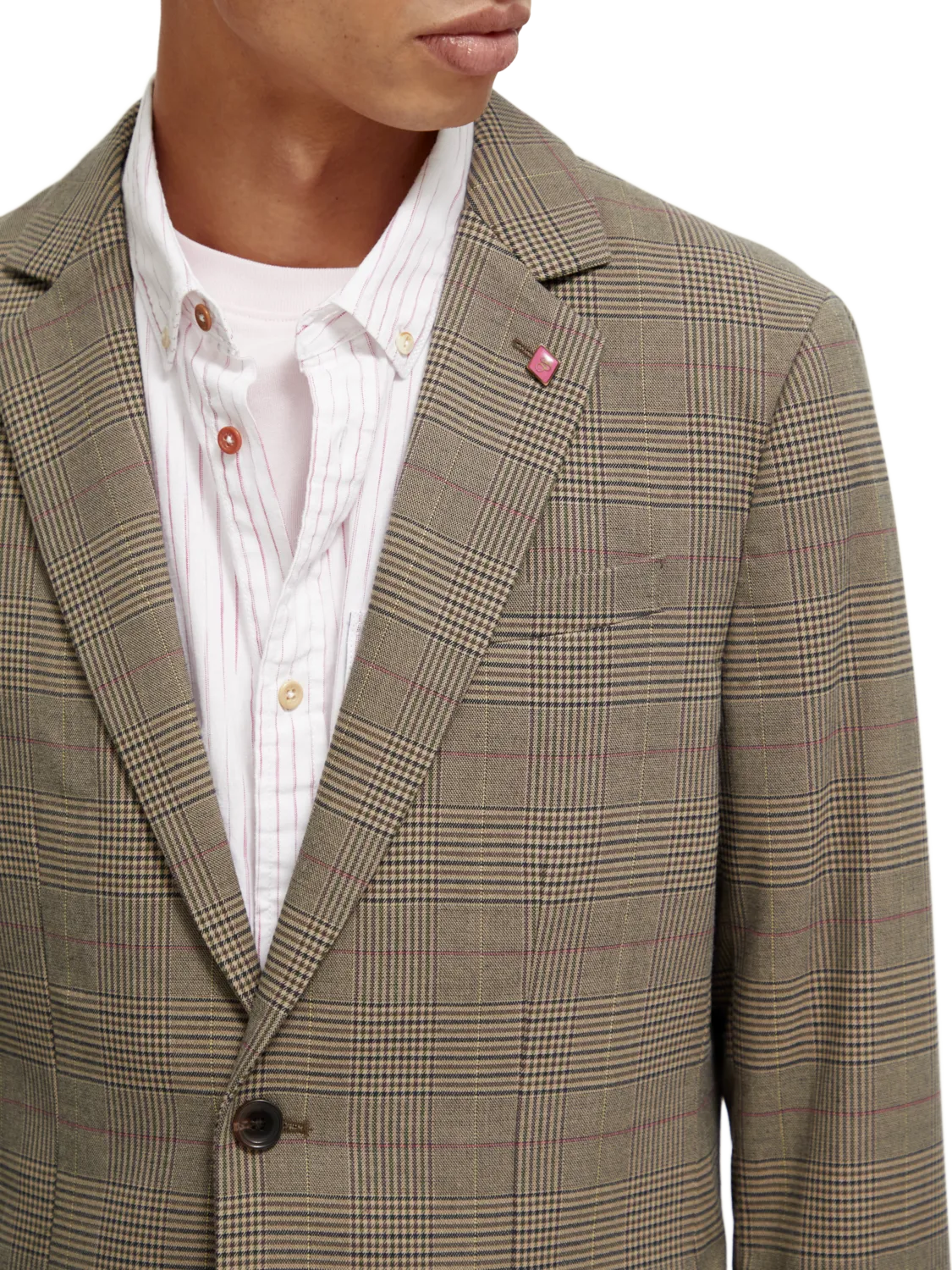 Classic Yarn Dyed Check Blazer in Taupe Check