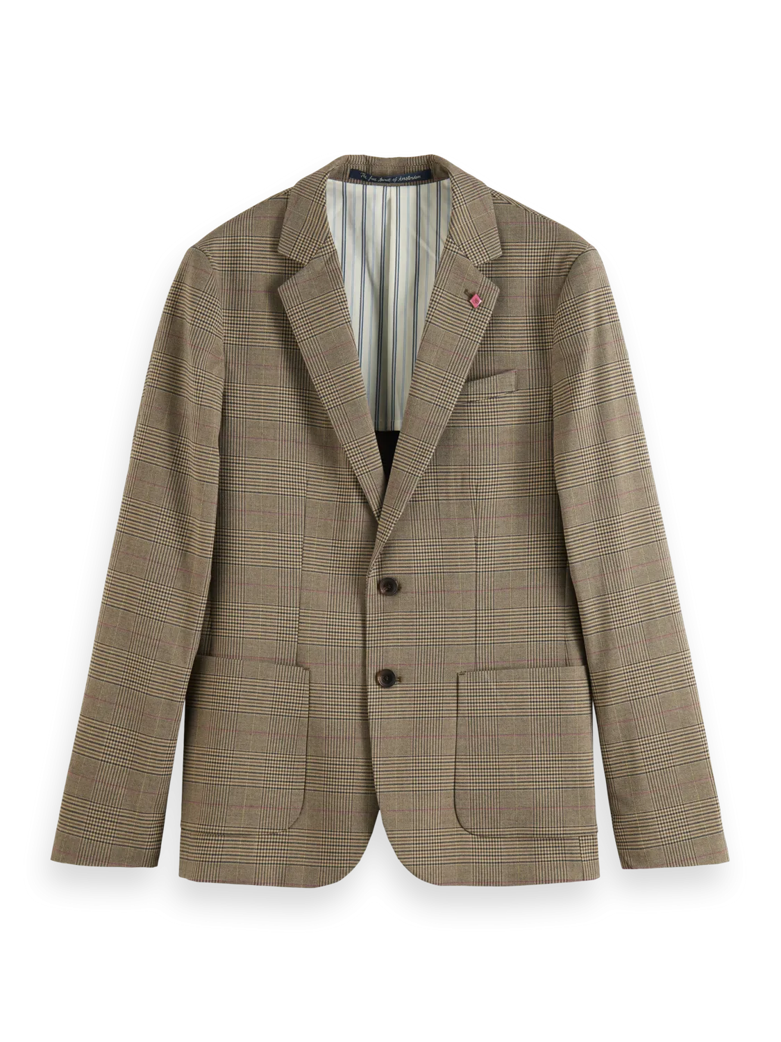 Classic Yarn Dyed Check Blazer in Taupe Check