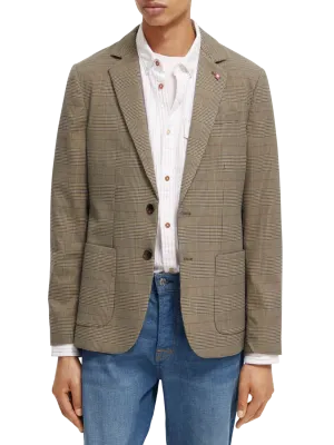 Classic Yarn Dyed Check Blazer in Taupe Check
