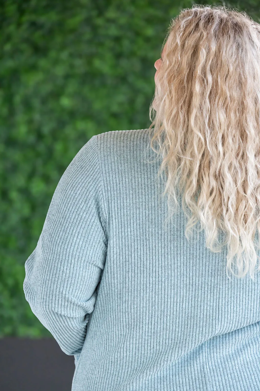Colbie Ribbed Cardigan - Dusty Blue