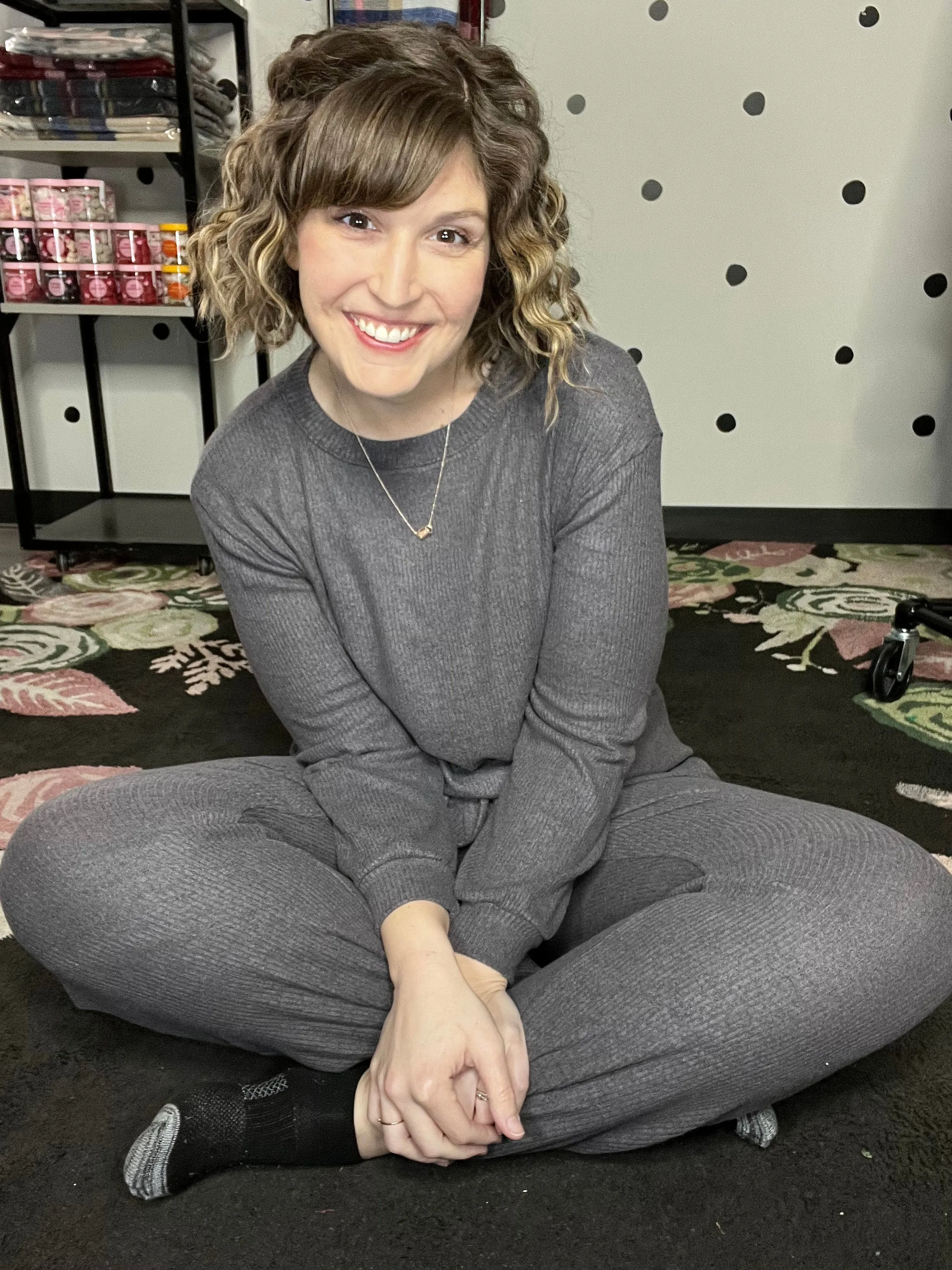 Cozy Grey Ribbed Loungewear Set