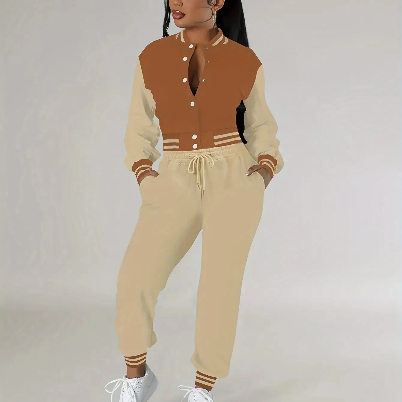 Crew Neck Sweatshirt and Jogger Set