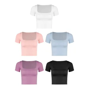 Crop Square Neck Tee