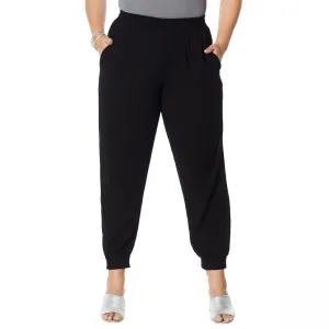 Curations Women's Plus Size Gauze Jogger Pants