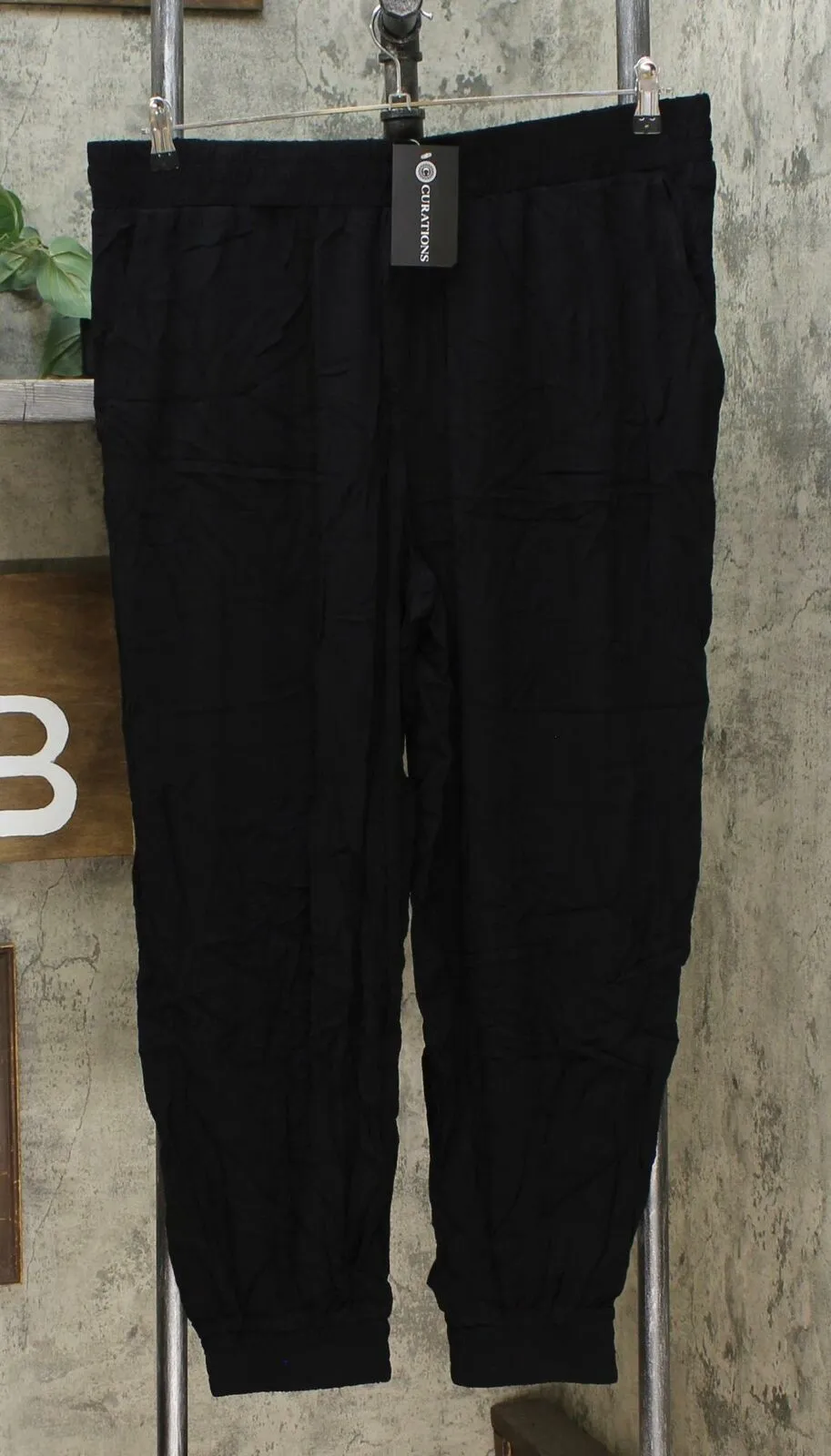 Curations Women's Plus Size Gauze Jogger Pants