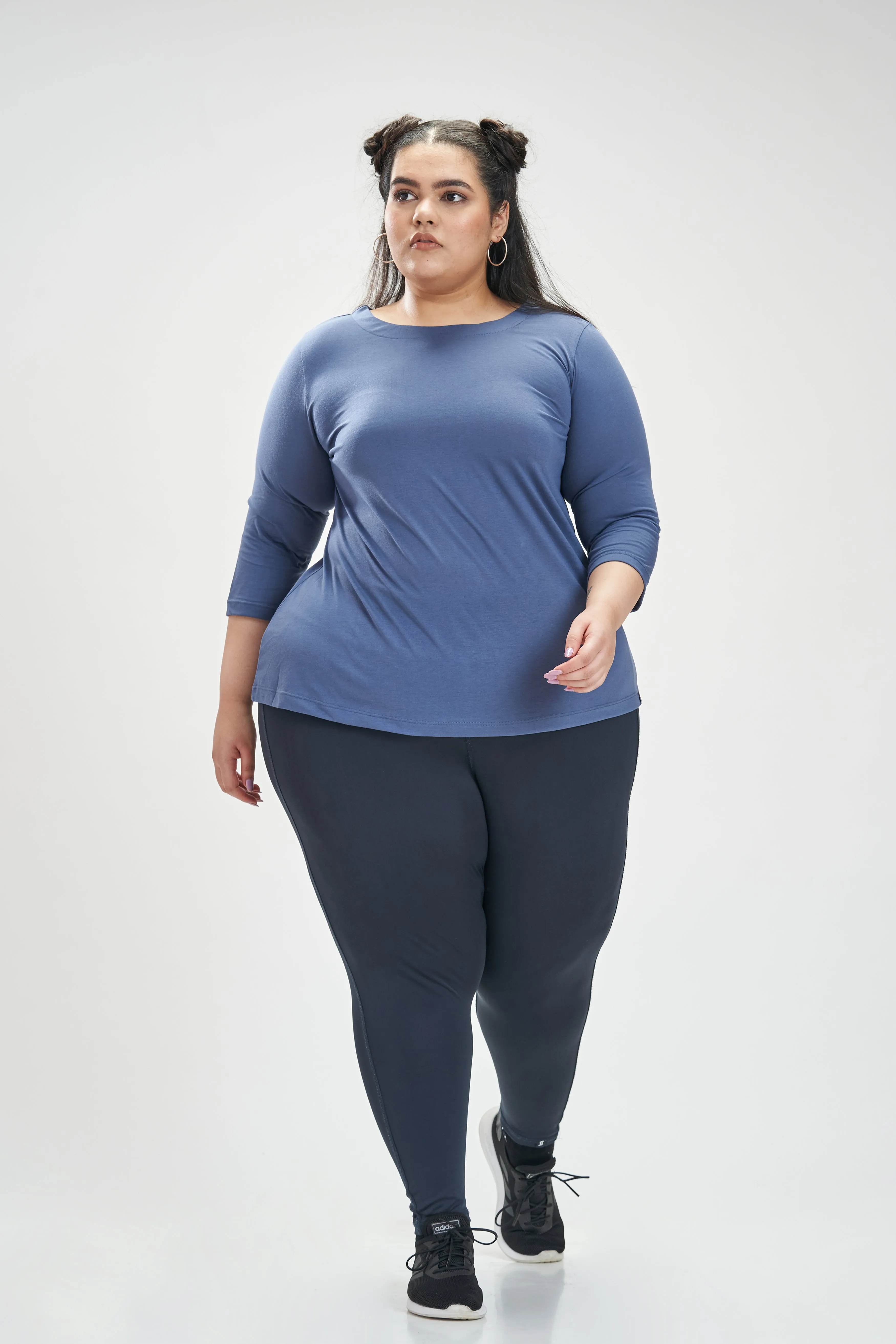 Cutout Back Tee: Blue
