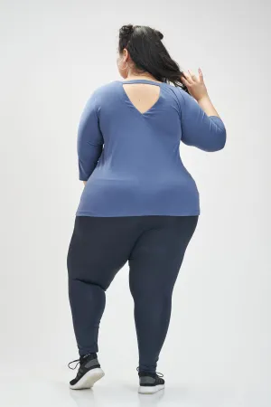 Cutout Back Tee: Blue