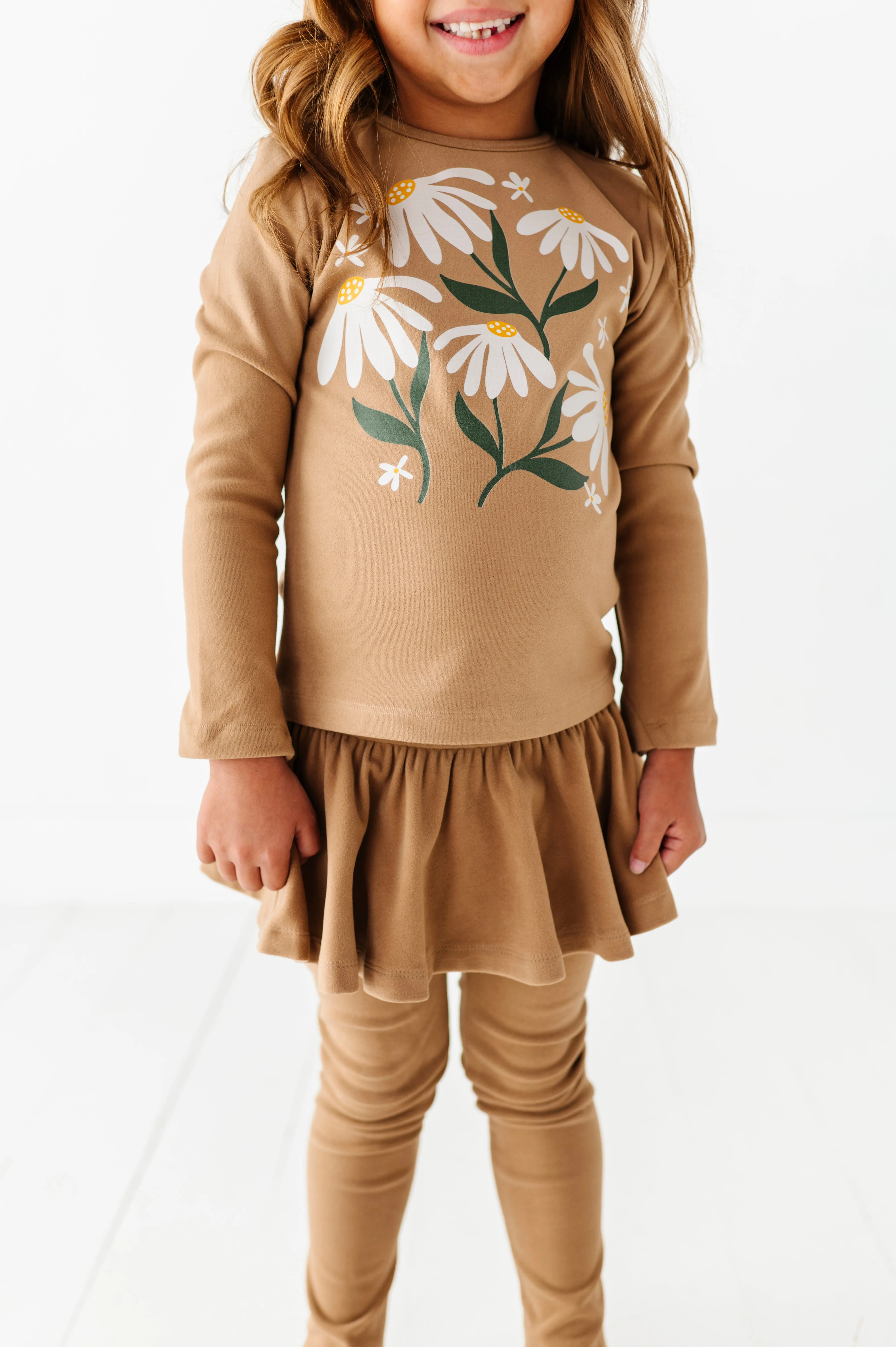 Daisy | Taupe Fleece skirted SET