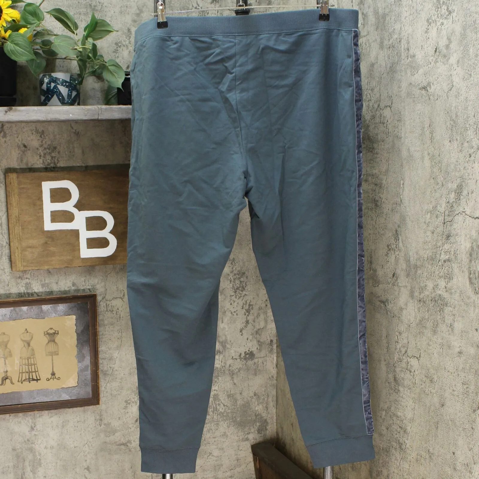 Denim & Co. Plus Active Jogger Pant With Velvet Trim Dark Slate Plus 2X