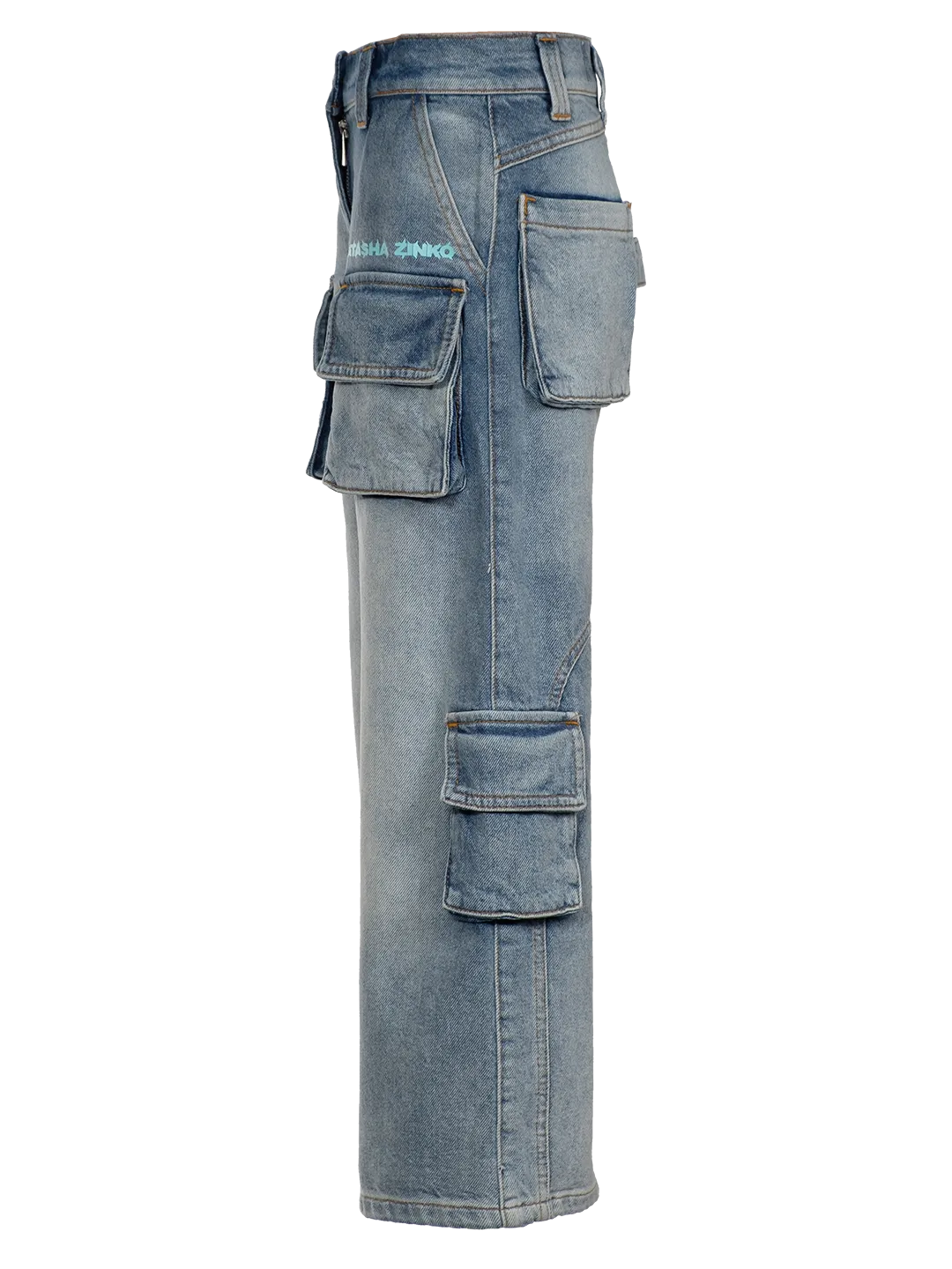 DENIM CARGO PANTS