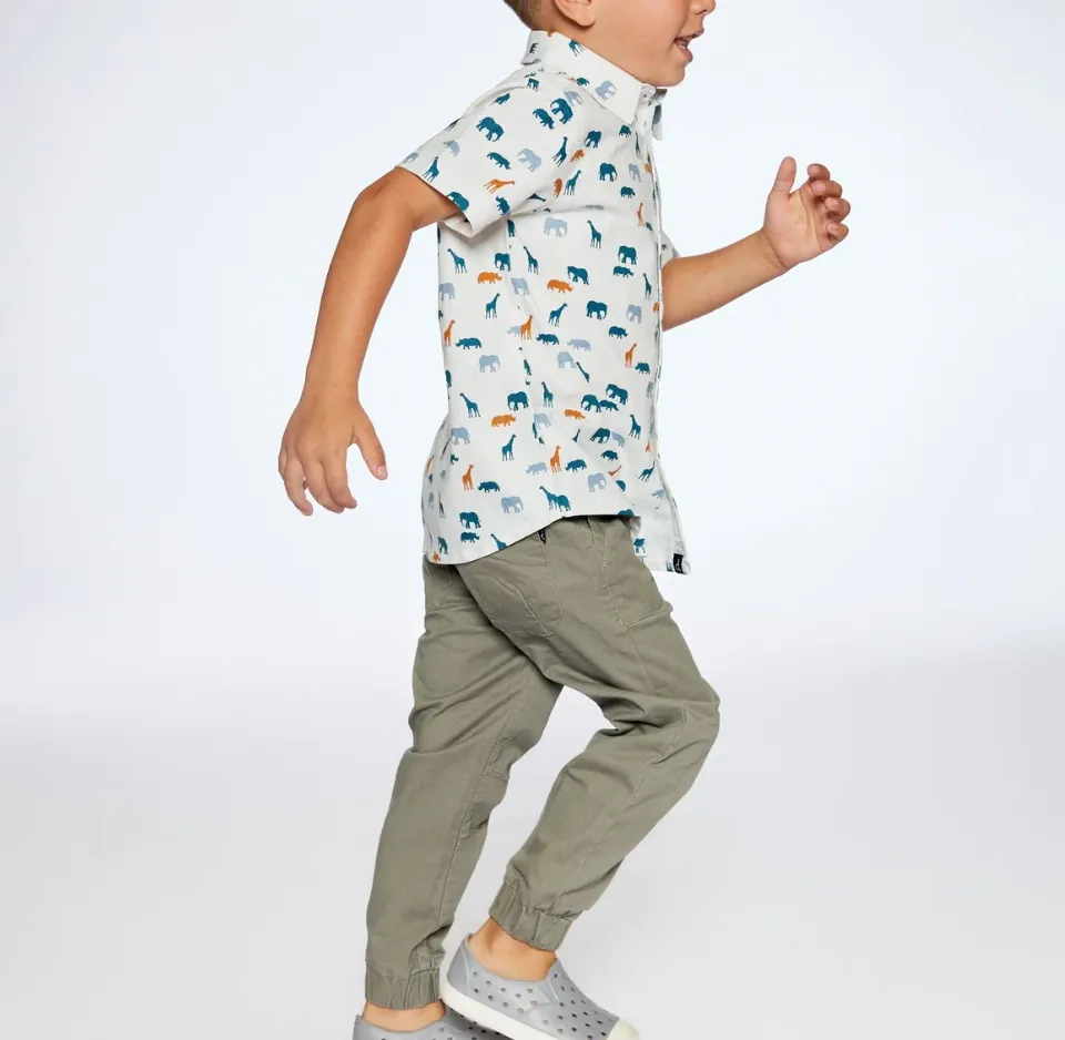 Deux Par Deux Twill Jogger Castor Gray