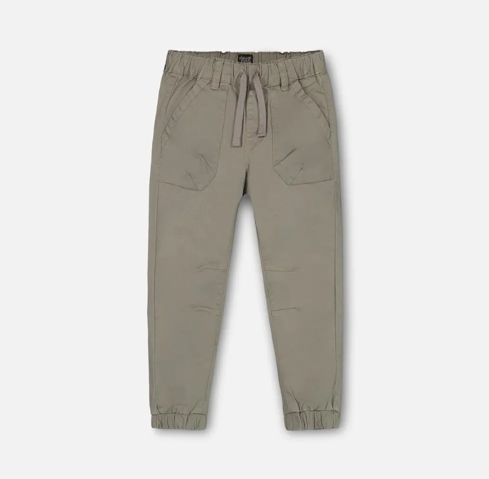 Deux Par Deux Twill Jogger Castor Gray