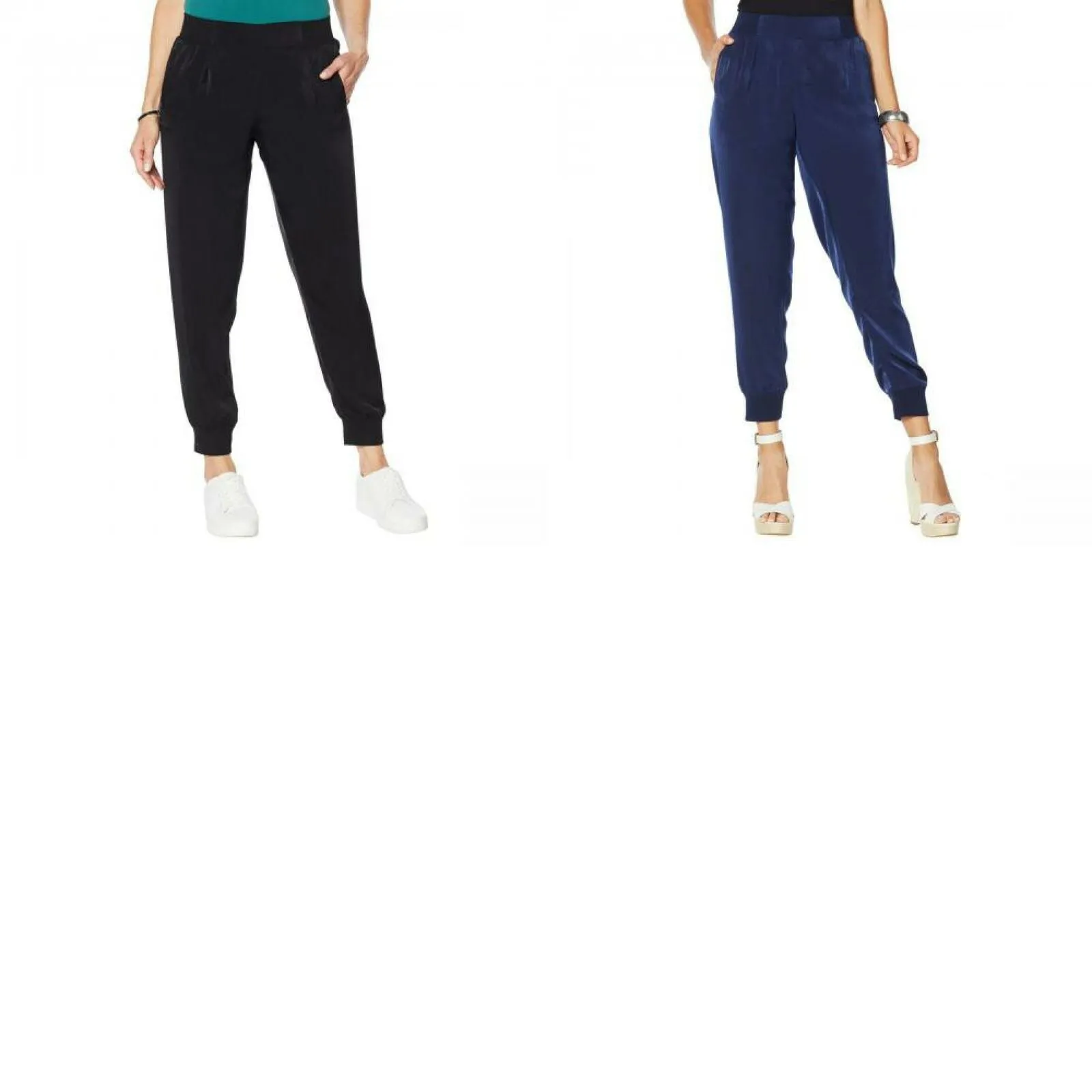 DG2 by Diane Gilman Women's Satin Pull-On Jogger Pants