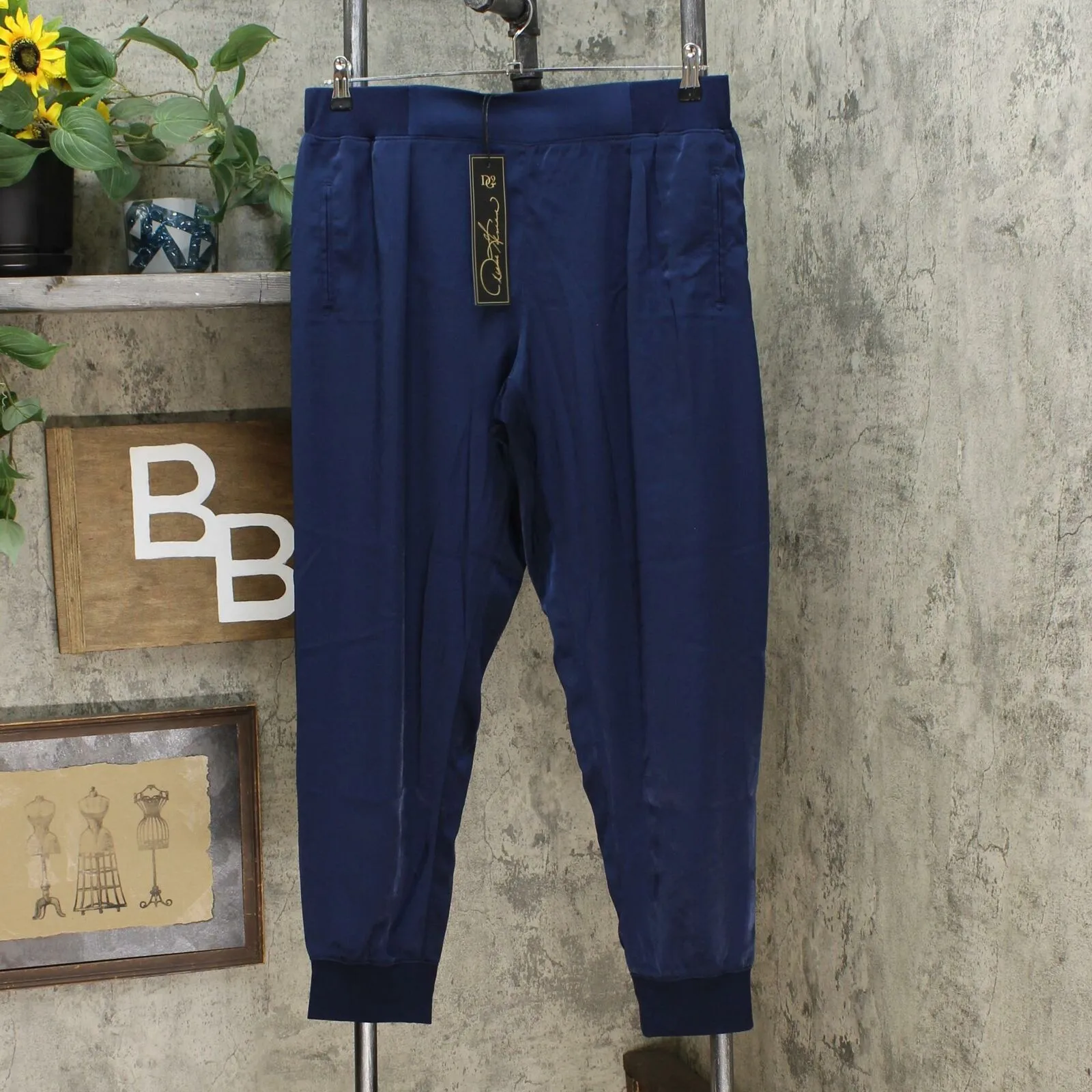 DG2 by Diane Gilman Women's Satin Pull-On Jogger Pants